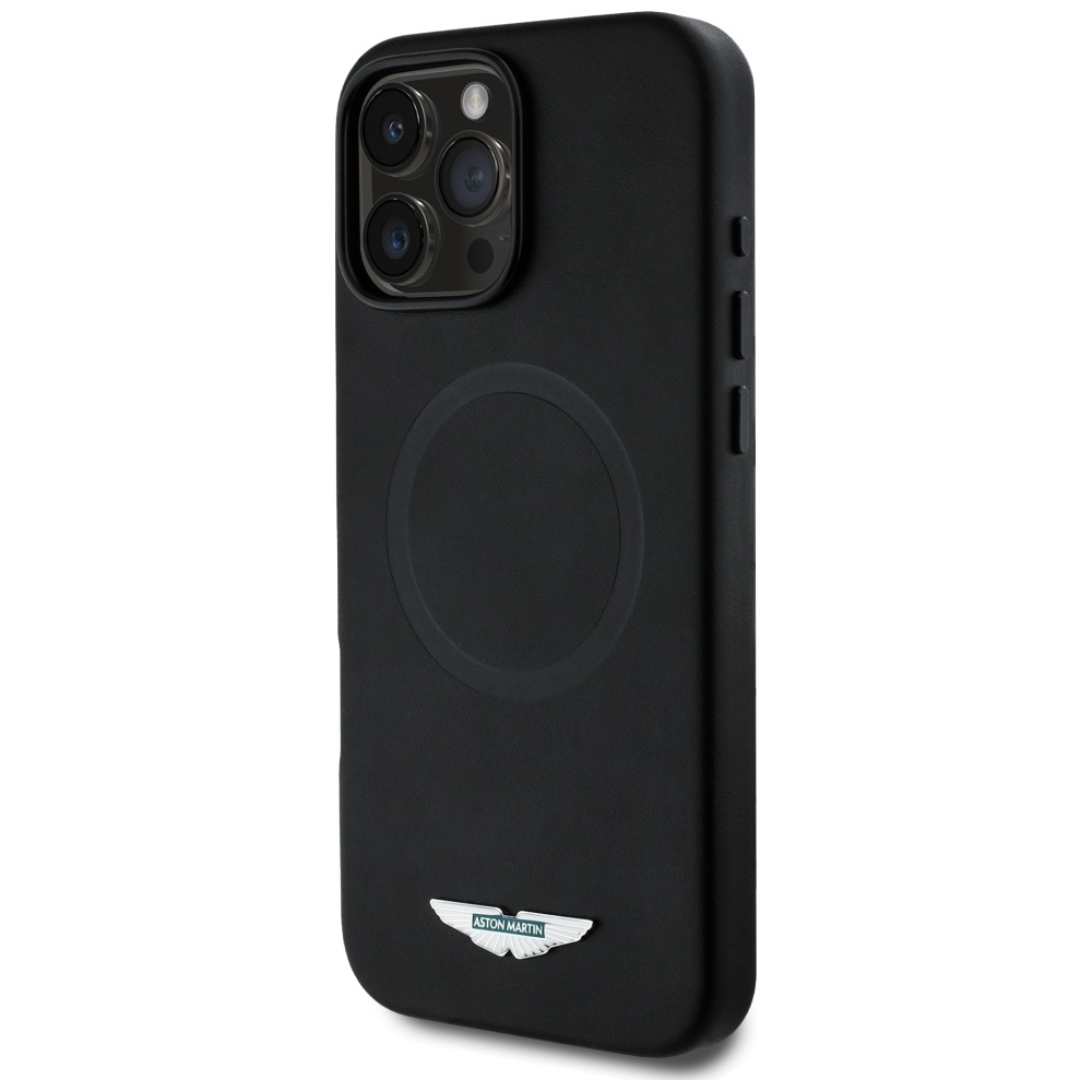 Original Case ASTON MARTIN HC FW Logo Magsafe for Iphone 16 Pro Max black