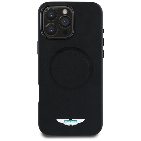 Original Case ASTON MARTIN HC FW Logo Magsafe for Iphone 16 Pro Max black