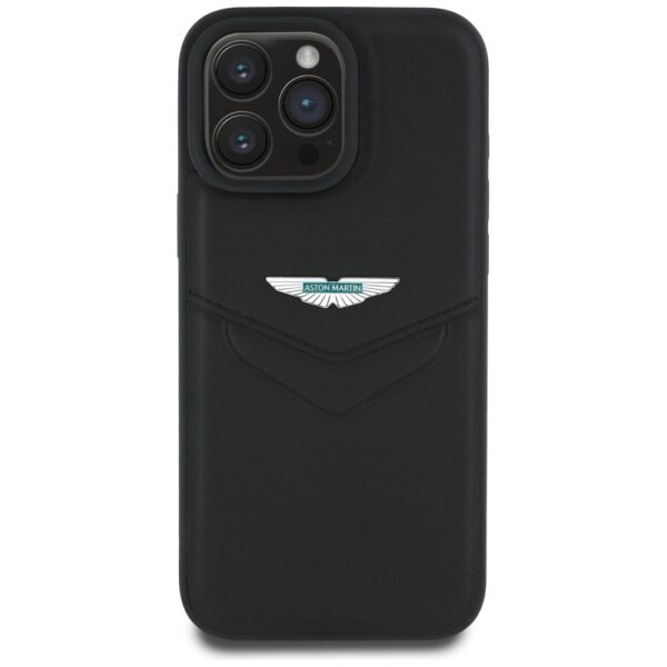 Original Case ASTON MARTIN HC Leather Victory Design for Iphone 16 Pro black