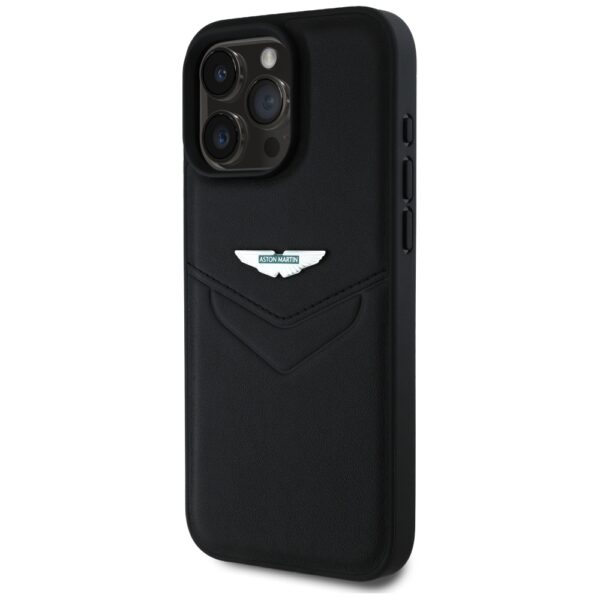 Original Case ASTON MARTIN HC Leather Victory Design for Iphone 16 Pro Max black