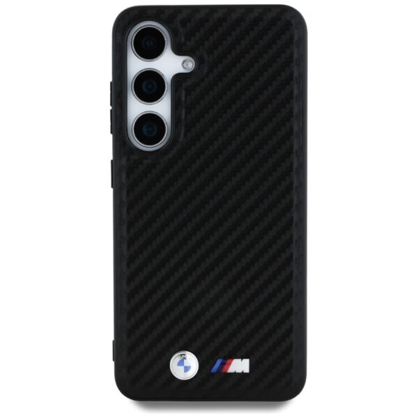 Original Case BMW Leather Carbon MagSafe for Samsung Galaxy S25 black