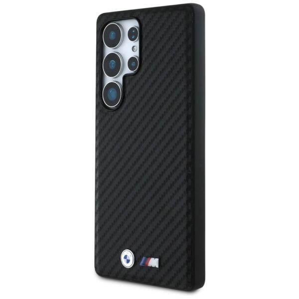 Original Case BMW Leather Carbon MagSafe for Samsung Galaxy S25 Ultra black