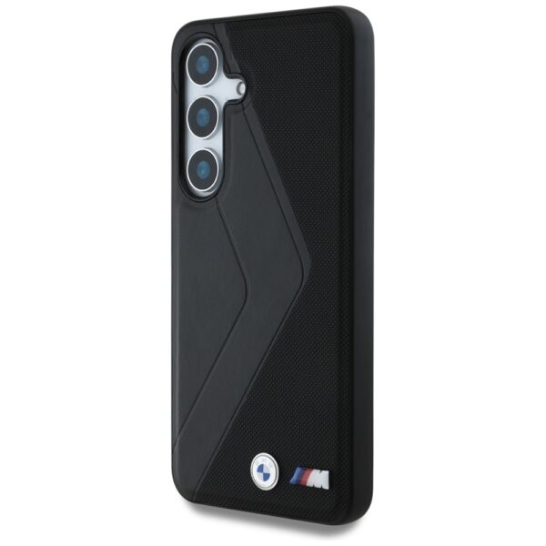 Original Case BMW Leather Oversized Stripes MagSafe for Samsung Galaxy S25 black