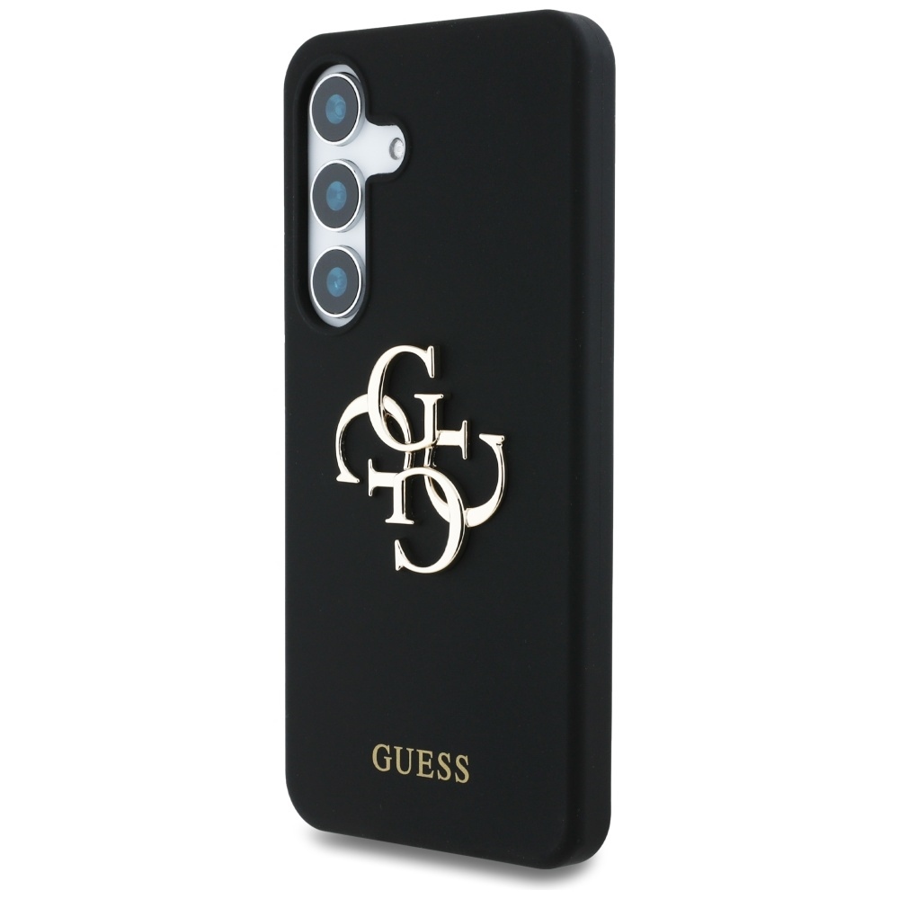 foto_add-312230 Original Case GUESS Silicone Big 4G Logo Bottom Script for Samsung Galaxy S25 black