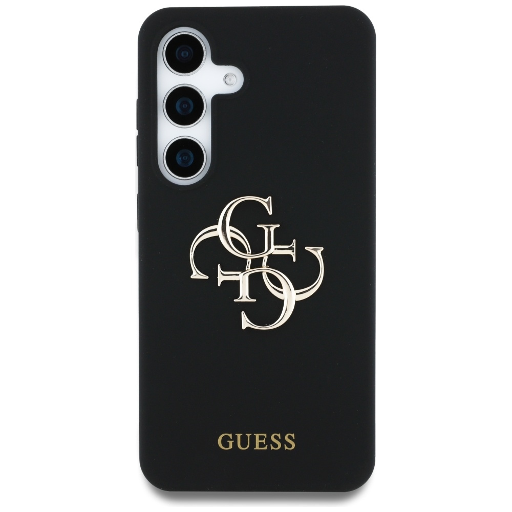 foto_add-312231 Original Case GUESS Silicone Big 4G Logo Bottom Script for Samsung Galaxy S25 black
