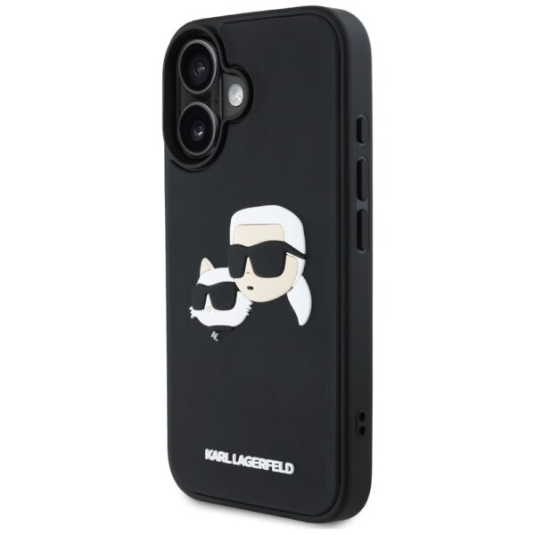 Original Pouch KARL LAGERFELD HC 3D Rubber Double Heads for Iphone 16 Black