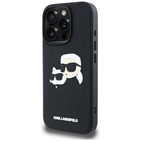 Original Pouch KARL LAGERFELD HC 3D Rubber Double Heads for Iphone 16 Pro Black