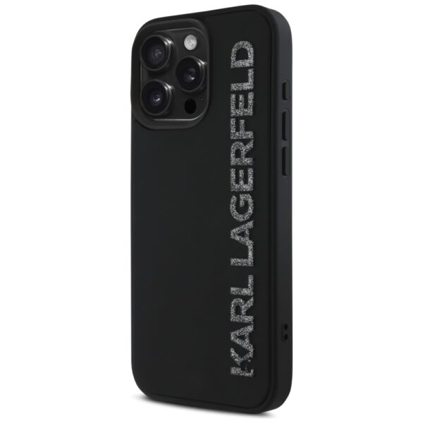 Original Pouch KARL LAGERFELD HC 3D Rubber Elongated Glitter for Iphone 16 Pro Black