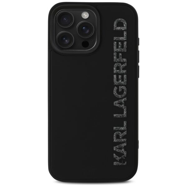 Original Pouch KARL LAGERFELD HC 3D Rubber Elongated Glitter for Iphone 16 Pro Max Black