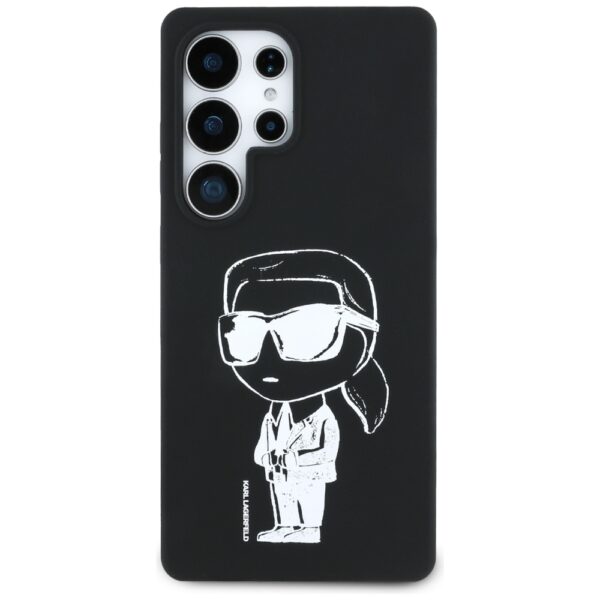 Original Pouch KARL LAGERFELD Silicone Graffiti Ikonik Printed Logo MagSafe for Samsung Galaxy S25 Ultra black