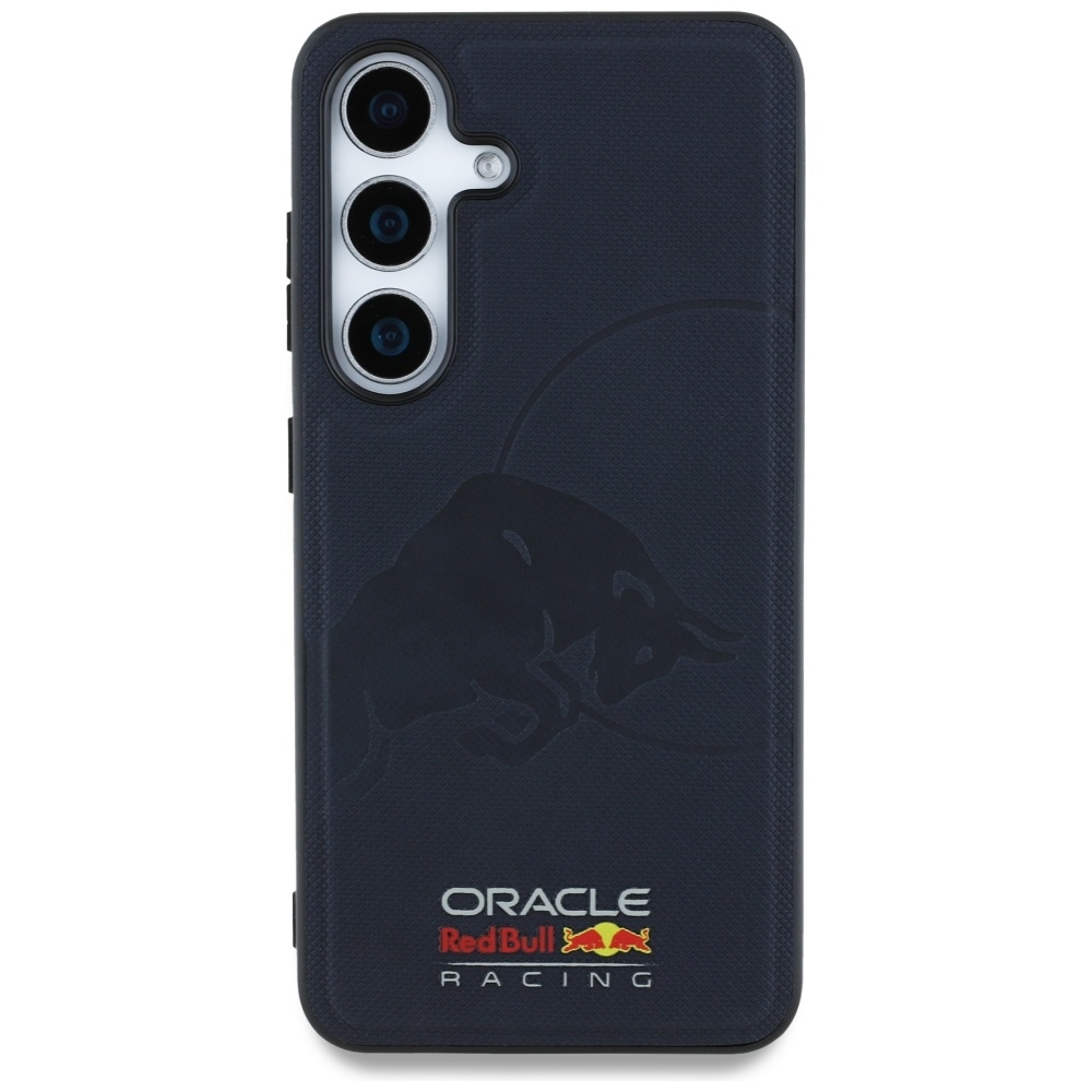 Original Case RED BULL Leather Meshed Debossed Bull MagSafe for Samsung Galaxy S25 navy