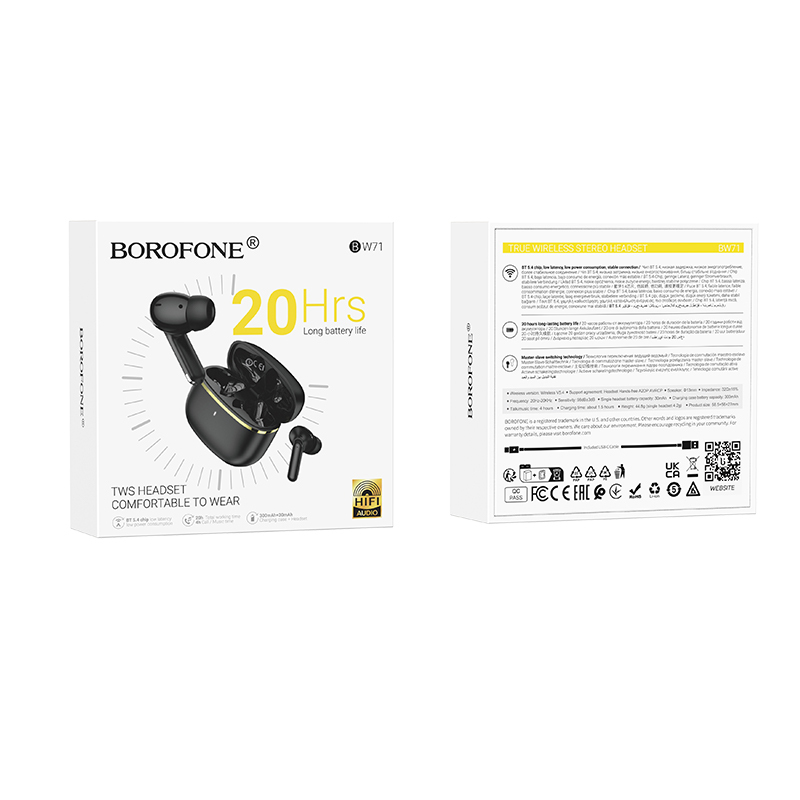 Borofone TWS Bluetooth Earphones BW71 Soleil black