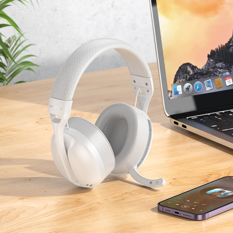 Borofone Headphones BO30 Magic bluetooth with microphone white