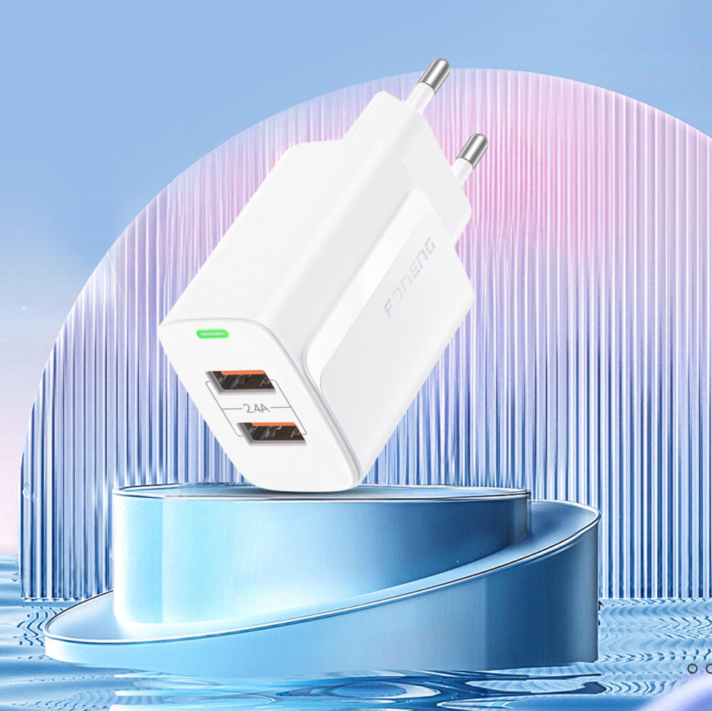 Foneng Wall charger EU63 - 2xUSB - 12W with USB to Type C cable white