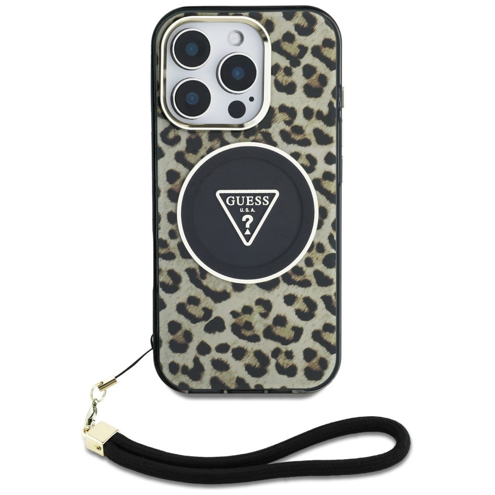 foto_add-313056 Original Case GUESS HC IML Leopard Triangle Cord Strap for Iphone 16 Pro Max brown