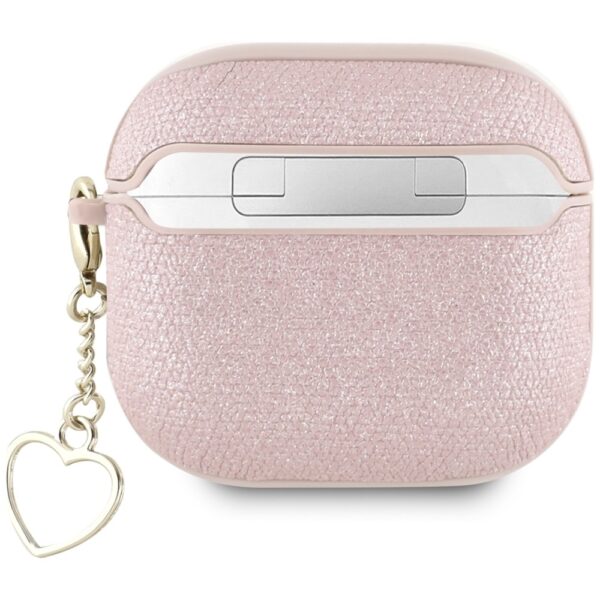 Original Case GUESS Metallic Script Charm for Airpods 4 pink