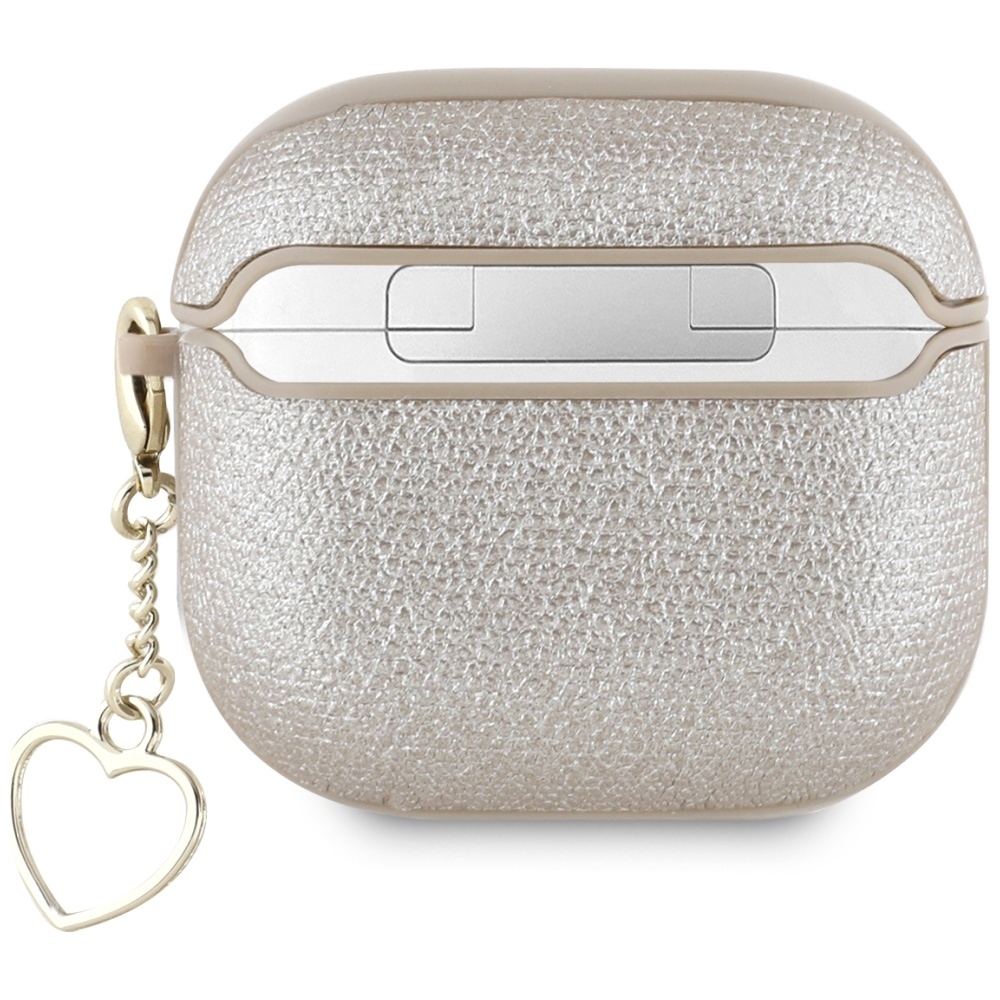 Original Case GUESS Metallic Script Charm for Airpods 4 gold