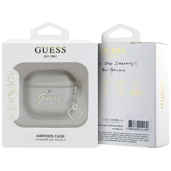 Original Case GUESS Metallic Script Charm for Airpods 4 gold
