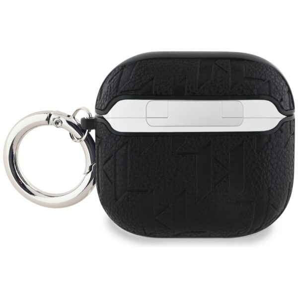 Original AMG Case KARL LAGERFELD Monogram Choupette Head for AirPods 4 black