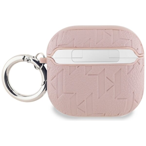 Original AMG Case KARL LAGERFELD Monogram Karl & Choupette Head for AirPods 4 pink