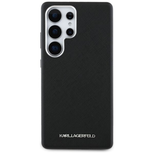 Original Pouch KARL LAGERFELD Saffiano Full Wrapped Elongated Metal Logo MagSafe for Samsung Galaxy S25  Ultra black