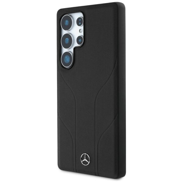Original Case MERCEDES Leather Debossed Lines Magsafe for Samsung Galaxy S25 Ultra black