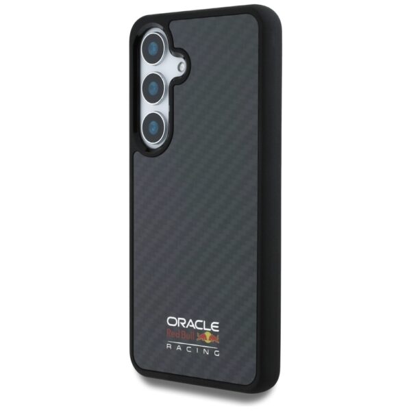 Original Case RED BULL Real Carbon Fiber Shiny Logo MagSafe for Samsung Galaxy S25 black