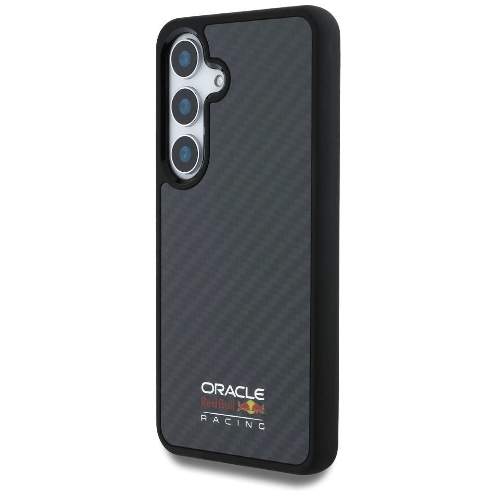 Original Case RED BULL Real Carbon Fiber Shiny Logo MagSafe for Samsung Galaxy S25 black
