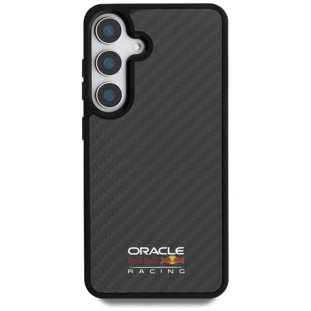 Original Case RED BULL Real Carbon Fiber Shiny Logo MagSafe for Samsung Galaxy S25 black
