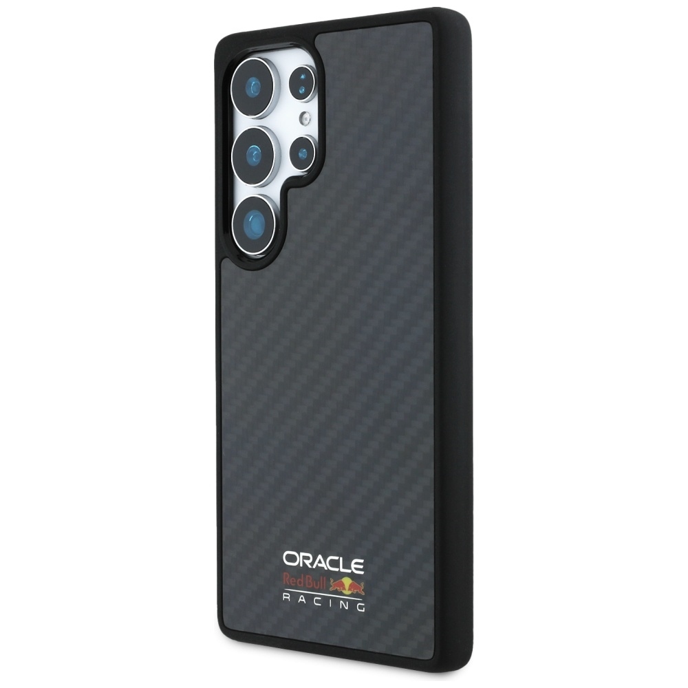 Original Case RED BULL Real Carbon Fiber Shiny Logo MagSafe for Samsung Galaxy S25 Ultra black
