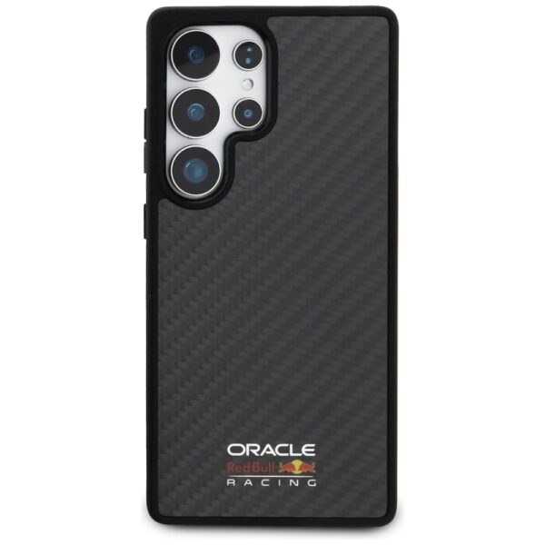 Original Case RED BULL Real Carbon Fiber Shiny Logo MagSafe for Samsung Galaxy S25 Ultra black