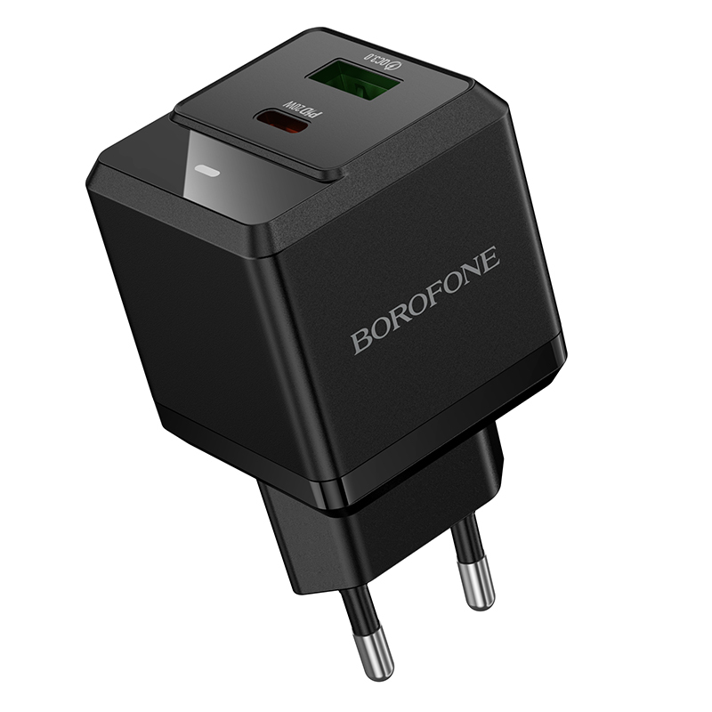 Borofone Wall charger  BN19 Intenso GaN - USB + Type C - PD 20W QC 3.0 3A black