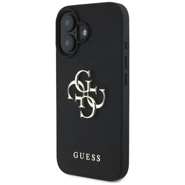 Original Case GUESS Grained Big 4G Logo Small Classic Logo do Iphone 16 black
