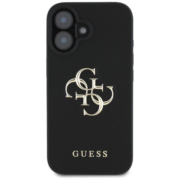 Original Case GUESS Grained Big 4G Logo Small Classic Logo do Iphone 16 black