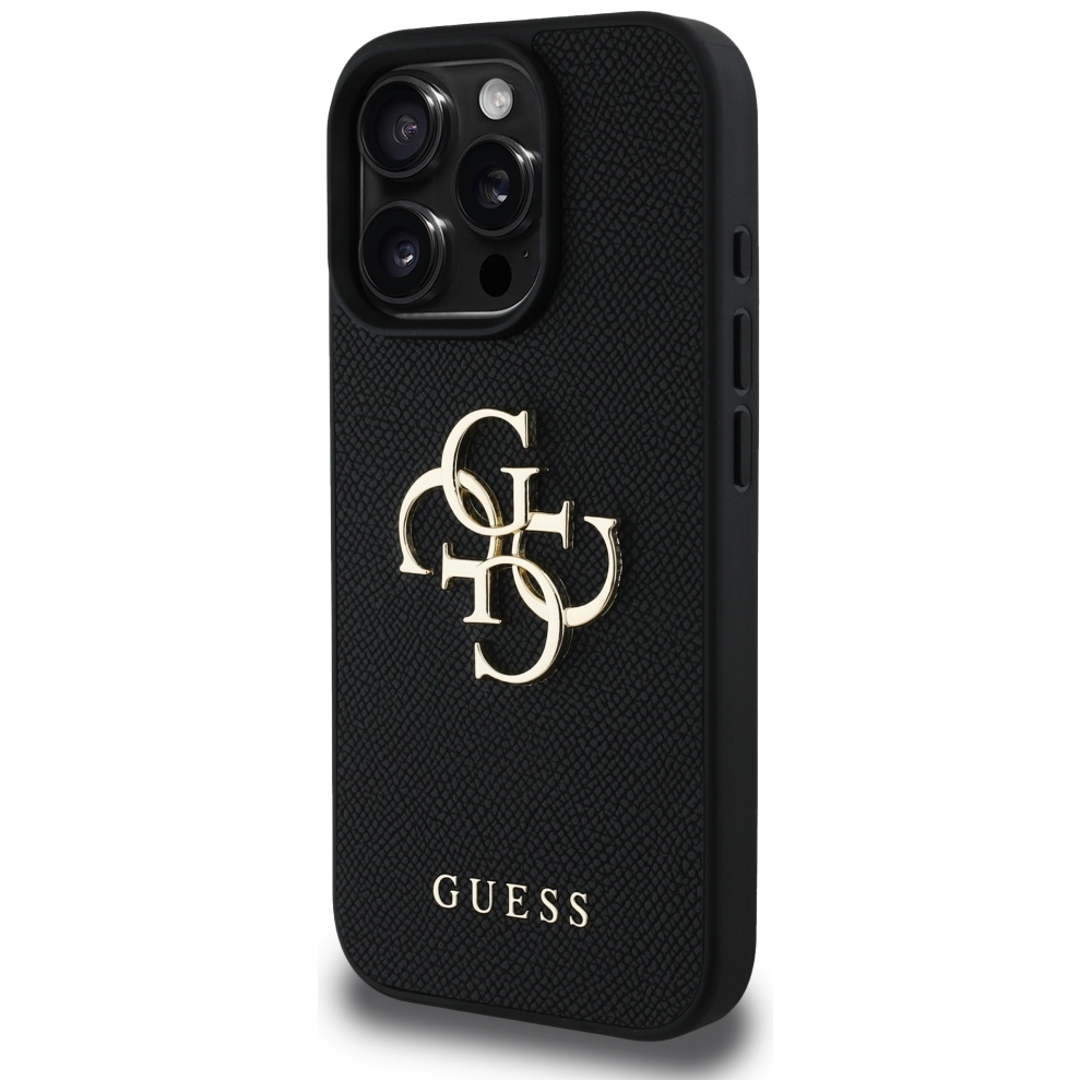 Original Case GUESS Grained Big 4G Logo Small Classic Logo do Iphone 16 Pro black
