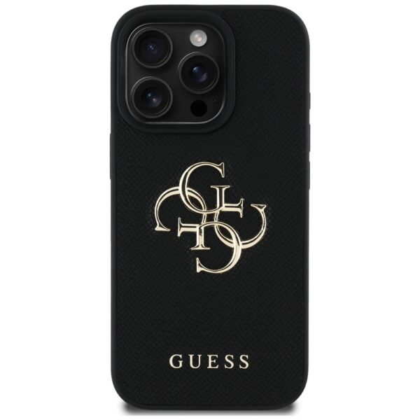 Original Case GUESS Grained Big 4G Logo Small Classic Logo do Iphone 16 Pro Max black