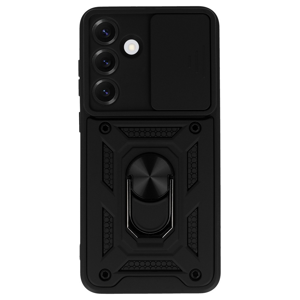 Slide Camera Armor Case for Samsung Galaxy S25 Plus Black