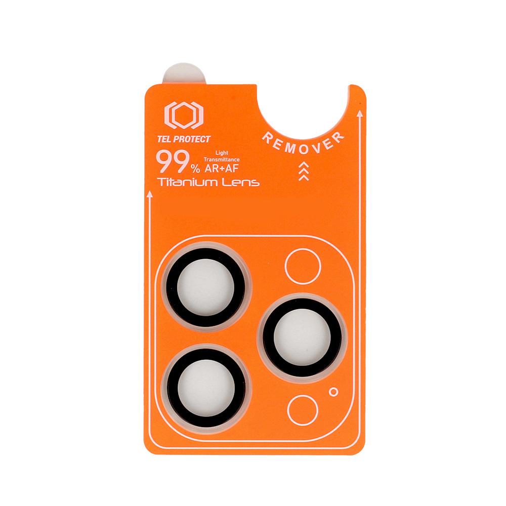 Tempered glass Tel Protect Titanium Lens 99% AR on camera for Iphone 14 Pro/14 Pro Max transparent (lens 3 pcs)