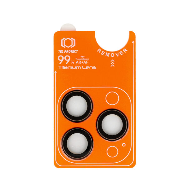 Tempered glass Tel Protect Titanium Lens 99% AR on camera for Iphone 15 Pro/15 Pro Max titanium (lens 3 pcs)
