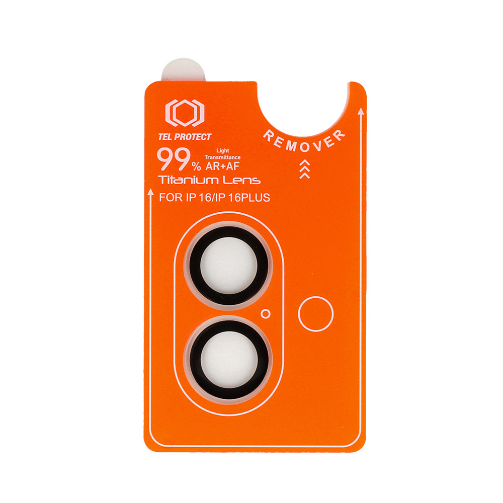 Tempered glass Tel Protect Titanium Lens 99% AR on camera for Iphone 16/16 Plus transparent (lens 2 pcs)