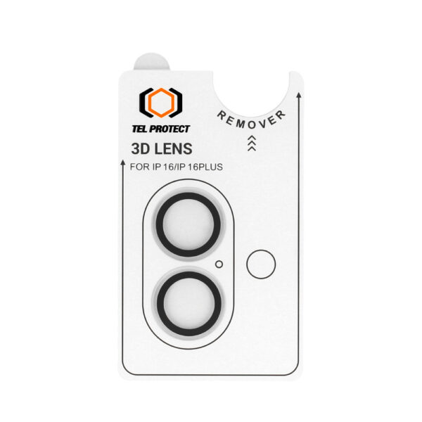 Tempered glass Tel Protect 3D Lens on camera for Iphone 16/16 Plus transparent (lens 2 pieces)