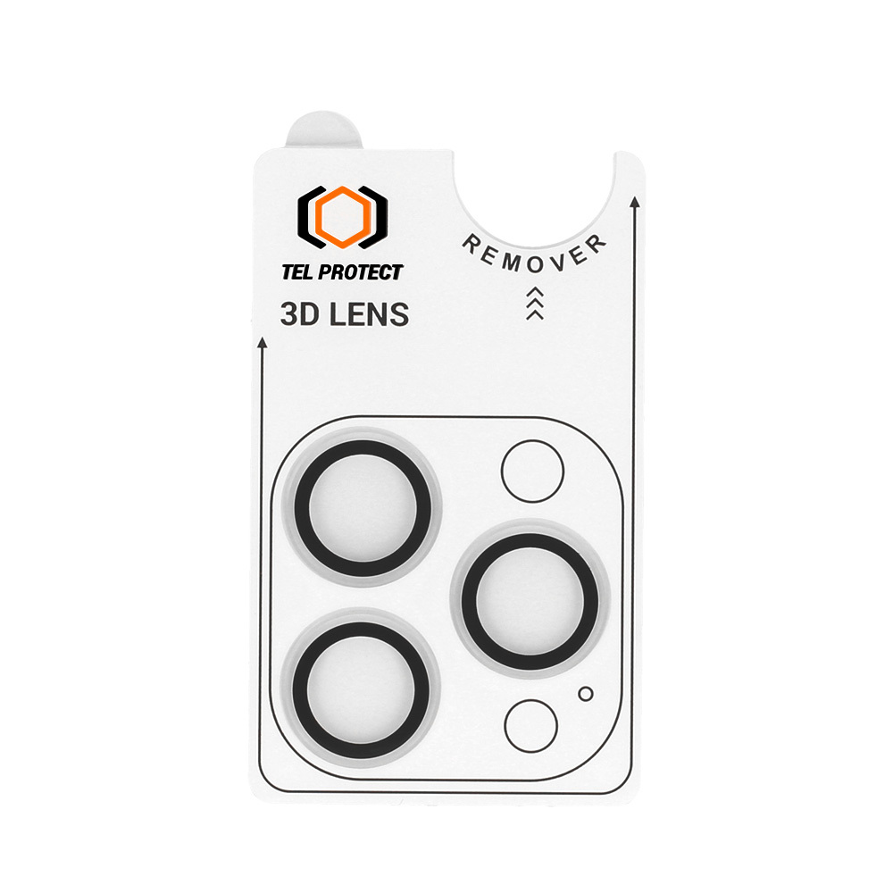 Tempered glass Tel Protect 3D Lens on camera for Iphone 16 Pro/16 Pro Max transparent (lens 3 pieces)