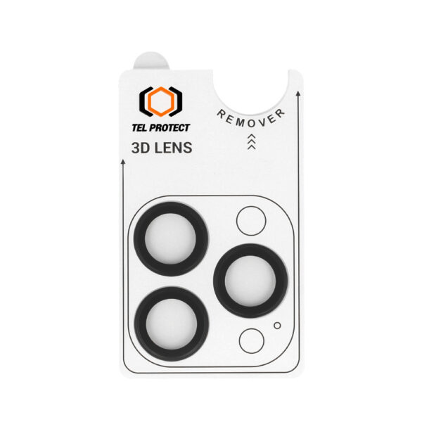 Tempered glass Tel Protect 3D Lens on camera for Iphone 16 Pro/16 Pro Max black (lens 3 pieces)