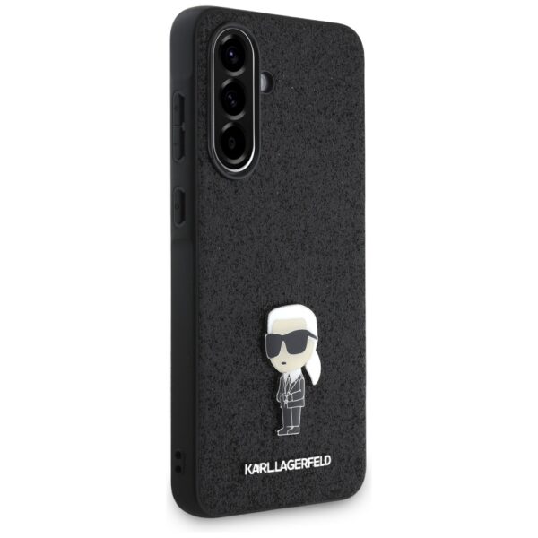 Original Pouch KARL LAGERFELD Fixed Glitter Ikonik Logo Metal Pin for Samsung Galaxy A36 black