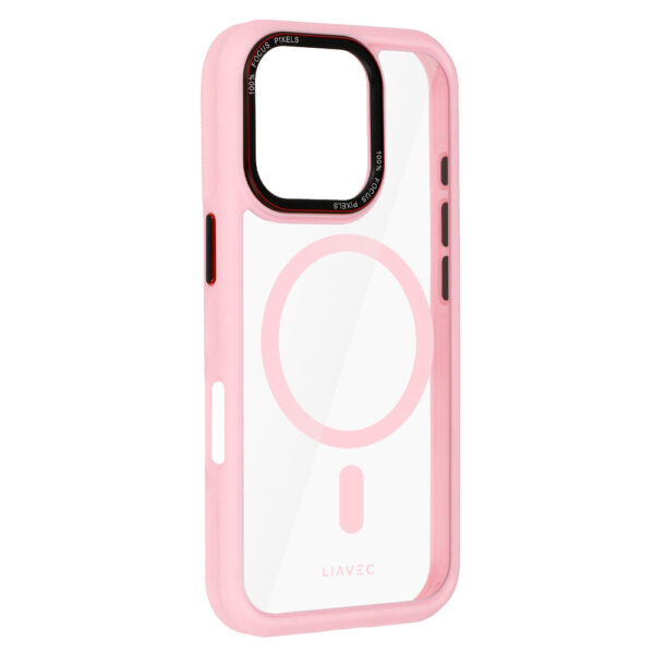 Liavec Hybrid Magsafe Clear Case for Iphone 16 Pro Max light pink