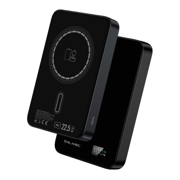 Blavec Power Bank 10000mAh BJ-02 Slim 13,5mm - Type C - 22,5W magnetic Magsafe 3 in 1 (PBBJ02-MC10B) black