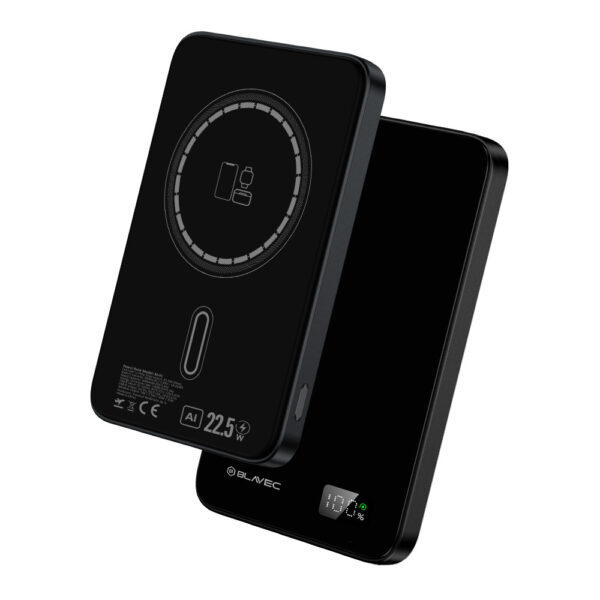Blavec Power Bank 5000mAh BJ-02 Ultra Slim 7,8mm - Type C - 22,5W magnetic Magsafe 3 in 1 (PBBJ02-MC5B) black