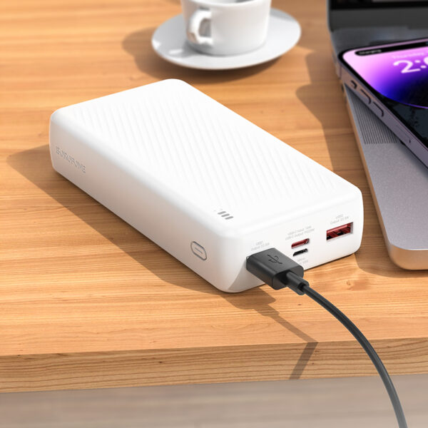 Borofone Power Bank 20000mAh BJ56A Graceful - 2xUSB + Type C - QC 3.0 22,5W PD 20W white