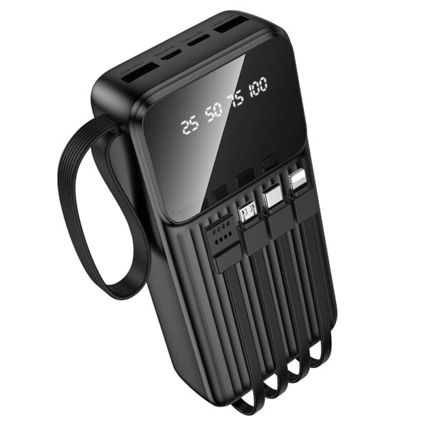 Borofone Power Bank 20000mAh BJ76A Smart - 2xUSB - with Type C, Lightning and Micro USB cables black