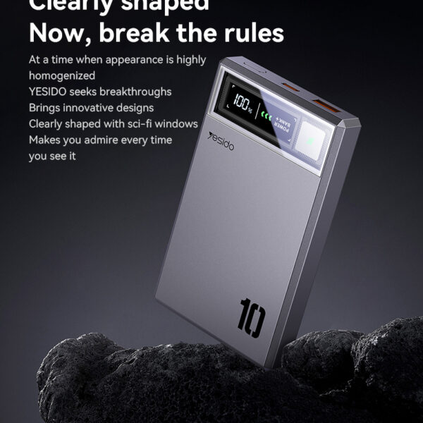 Benks Power bank 10000mAh YP61 - USB + Type C - magnetic, induction 15W dark grey